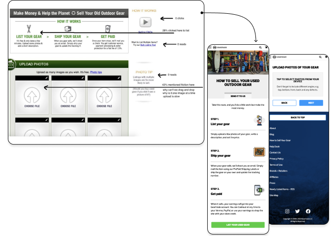 geartrade displayed in a mockup browser and mobile device